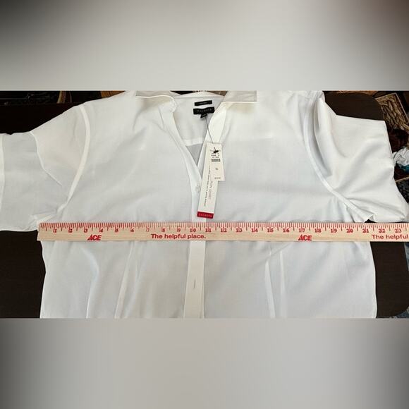 Talbots Non-Iron Button Up Shirt Womens Size 16 Elbow Length NWT White Workwear - Picture 7 of 8